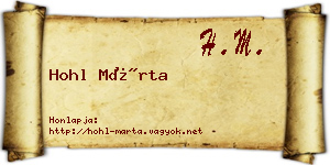Hohl Márta névjegykártya